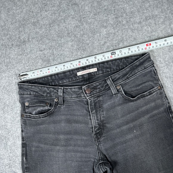 Levi's denim jeans Womens 31x30 Black Superlow Boot Low Rise Distressed red tab - Picture 7 of 16